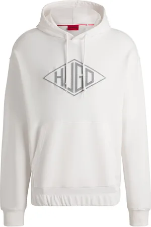HUGO BOSS Sweat à capuche en molleton de coton avec logo brodé