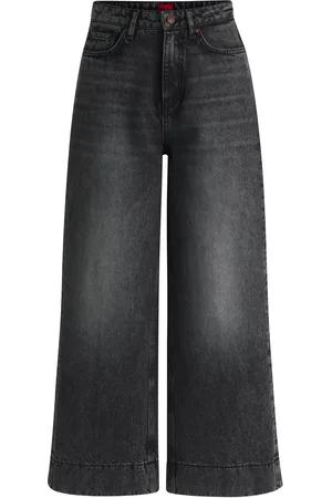 HUGO BOSS Jean large en denim rigide noir