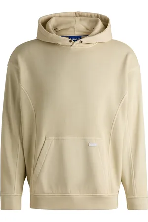 HUGO BOSS Sweat à capuche en molleton de coton avec œillets vintage