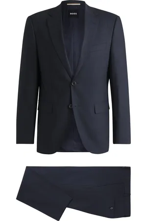 HUGO BOSS Costume Regular en laine vierge mélangée à carreaux