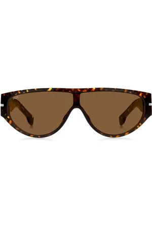 HUGO BOSS Lunettes de soleil style masque en acétate à motif monogramme