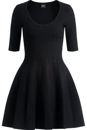 HUGO BOSS Robe en maille en tissu stretch à la structure ottoman