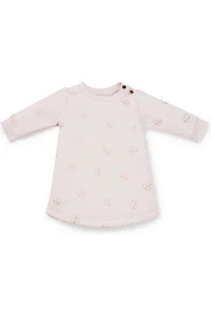 HUGO BOSS Robe en coton mélangé pour bébé avec logos imprimés