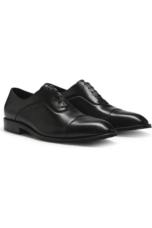 HUGO BOSS Chaussures Oxford en cuir lisse à bout droit