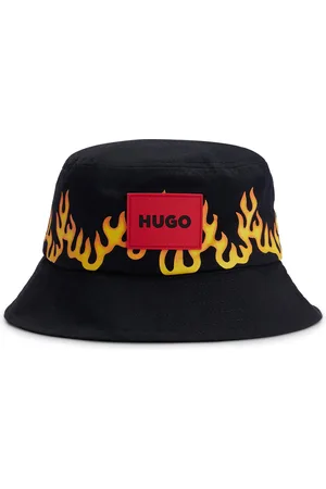 HUGO BOSS Bob en toile de coton à motif flamme artistique pour enfant