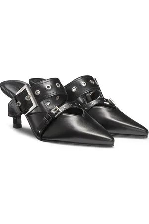 HUGO BOSS Mules en cuir nappa avec deux brides à boucle