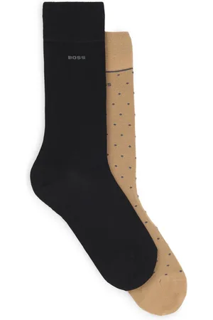 HUGO BOSS Lot de deux paires de chaussettes mi-mollet à logos
