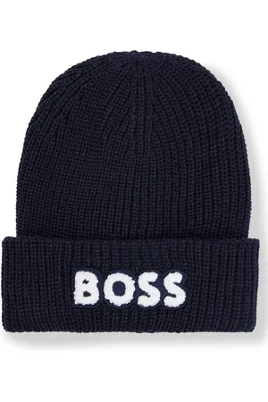 HUGO BOSS Bonnet double épaisseur pour enfant, avec logo en molleton