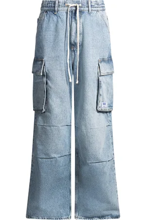 HUGO BOSS Jean ample en denim bleu stone-washed
