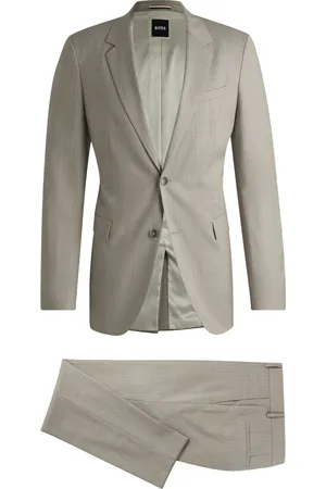 HUGO BOSS Costume Slim en laine vierge à rayures tennis