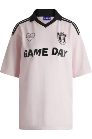 HUGO BOSS T-shirt en mesh inspiré du football avec logo Happy