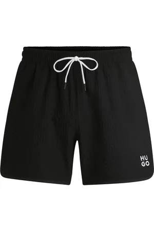 HUGO BOSS Short de bain à la structure gaufrée avec logo brodé revisité