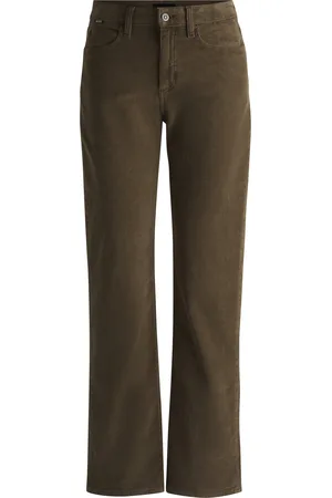 HUGO BOSS Jean droit marron en velours côtelé stretch confortable