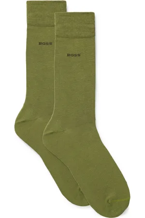 HUGO BOSS Lot de deux paires de chaussettes mi-mollet en coton mélangé