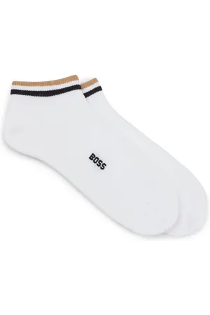 HUGO BOSS Lot de deux paires de chaussettes basses à rayures emblématiques au niveau des chevilles