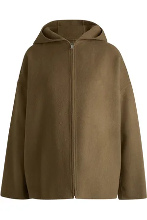 HUGO BOSS Manteau à capuche en laine mélangée double face