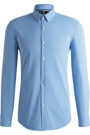 HUGO BOSS Chemise Slim à rayures en tissu stretch performant