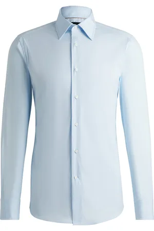 HUGO BOSS Chemise Slim en popeline stretch de coton mélangé