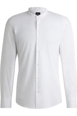HUGO BOSS Chemise slim en popeline de coton stretch facile à repasser