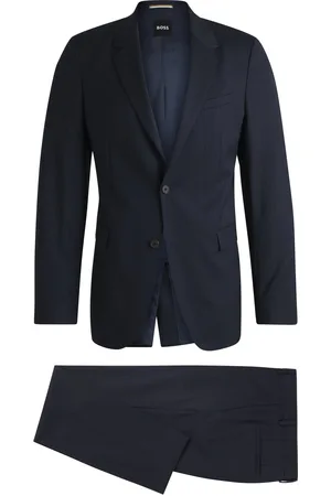 HUGO BOSS Costume Slim en laine vierge à rayures tennis