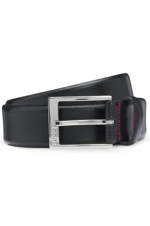 HUGO BOSS Ceinture en cuir grainé avec boucle à logo gravé