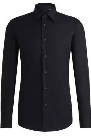 HUGO BOSS Chemise Slim en popeline stretch de coton mélangé