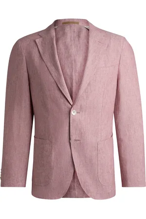 HUGO BOSS Veste de costume Slim en lin à micro motif