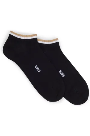 HUGO BOSS Lot de deux paires de chaussettes basses à rayures emblématiques au niveau des chevilles