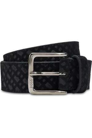 HUGO BOSS Ceinture en cuir suédé à motif monogrammé