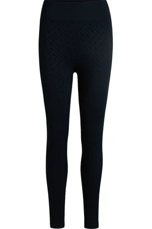 HUGO BOSS Legging en maille active en jersey côtelé stretch à motif monogrammé