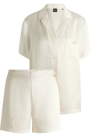 HUGO BOSS Short de pyjama en satin à monogramme jacquard