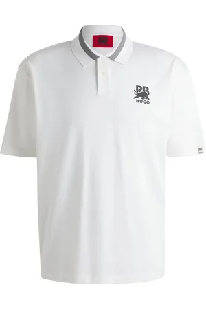 HUGO BOSS Polo x RB en coton stretch avec logo en carbone