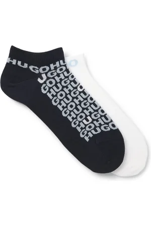 HUGO BOSS Lot de deux paires de chaussettes basses en coton mélangé à logos