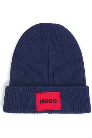 HUGO BOSS Bonnet pour enfant avec étiquette logotée rouge