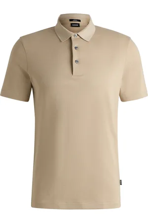 HUGO BOSS Polo slim en coton structuré avec col contrastant