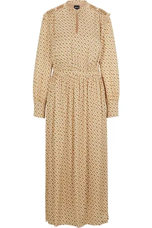 HUGO BOSS Robe en soie mélangée à imprimé monogramme