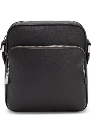 HUGO BOSS Sac reporter en cuir italien avec logo emé