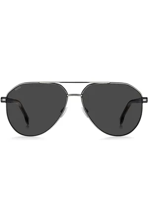 HUGO BOSS Lunettes de soleil en acier avec branches en acétate à effet dégradé