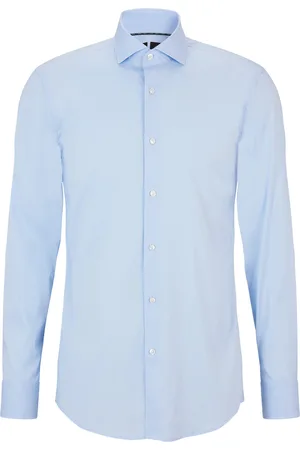 HUGO BOSS Chemise Slim Fit en popeline de coton mélangé facile à repasser