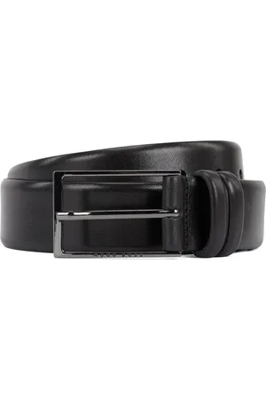 HUGO BOSS Ceinture en cuir au tannage végétal avec détail en métal couleur acier