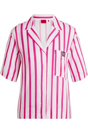 HUGO BOSS Chemise de pyjama en twill à rayures jacquard