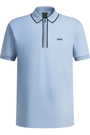 HUGO BOSS Polo en coton stretch à rayures contrastantes