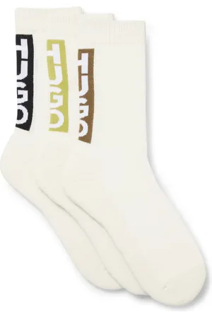 HUGO BOSS Lot de trois paires de chaussettes à logos verticaux