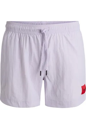 HUGO BOSS Short de bain entièrement doublé avec étiquette logotée rouge