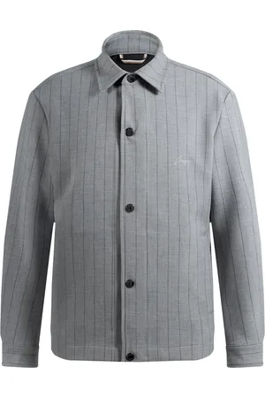 HUGO BOSS Surchemise Relaxed à rayures et logo manuscrit