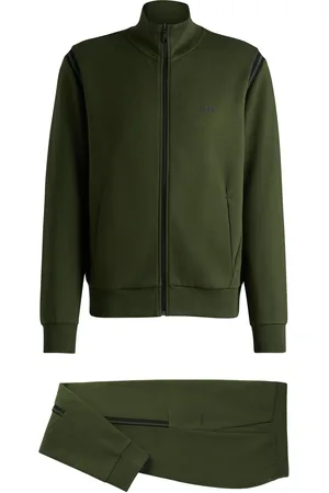 HUGO BOSS Ensemble de survêtement Regular en coton stretch avec empiècements à rayures