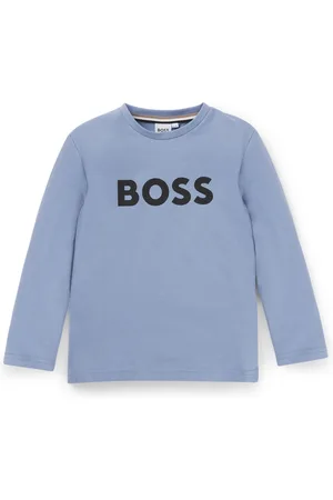 HUGO BOSS T-shirt à manches longues en coton avec logo imprimé pour enfant