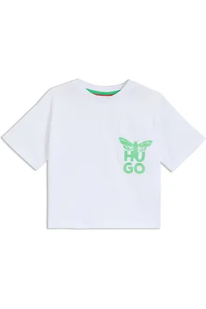 HUGO BOSS T-shirt en coton avec motif papillon de nuit pour enfant