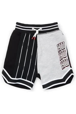 HUGO BOSS Short en coton mélangé avec différents logos pour enfant