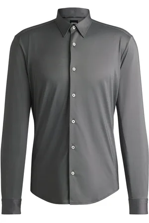 HUGO BOSS Chemise Slim en tissu stretch performant structuré